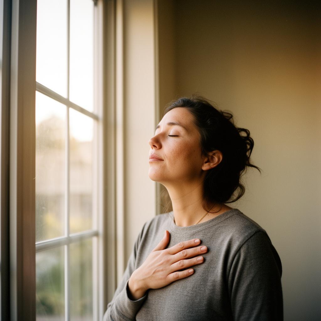 Hands resting calmly during a moment of stillness